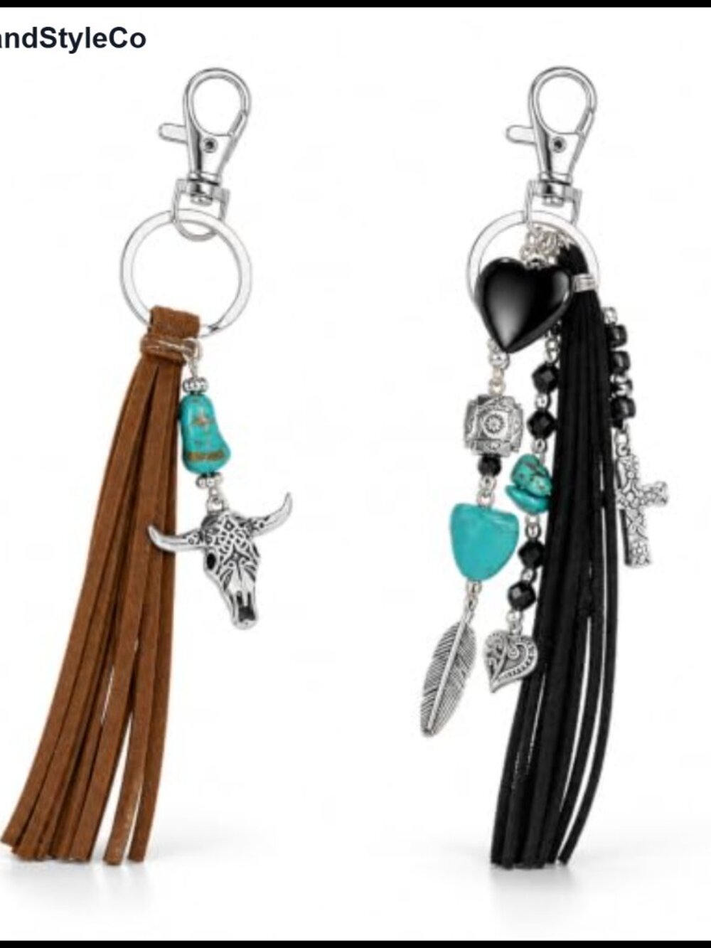 Western Keychain Set Bag Charms Purse Accessories 2PC Lightweight